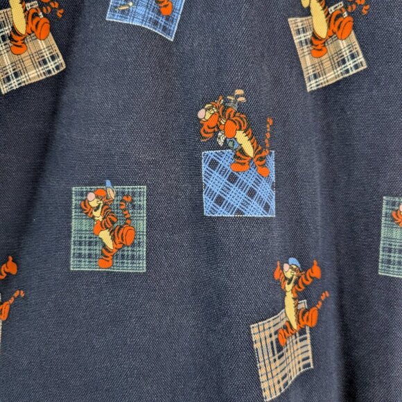 The Disney Store Vintage Tigger Golf Patchwork Pattern Navy Blue Polo Shirt S - Picture 8 of 8